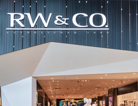 RW & Co. sign in a retail store, Toronto, Canada