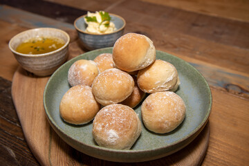 A delicious bowl of garlic bread rolls