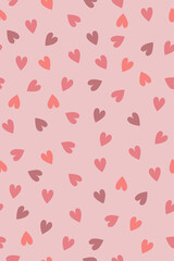 Cute heart seamless pattern in pastel colors. Vector graphics.