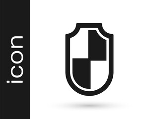 Black Shield icon isolated on white background. Guard sign. Security, safety, protection, privacy concept. Vector.
