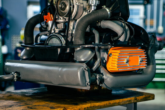 Boxermotor Ansicht von hinten