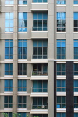 Glass windows and structure pattern of high rise building