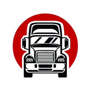 Semi truck 18 wheeler front view vector image isolated