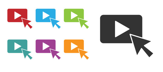 Black Advertising icon isolated on white background. Concept of marketing and promotion process. Responsive ads. Social media advertising. Set icons colorful. Vector.