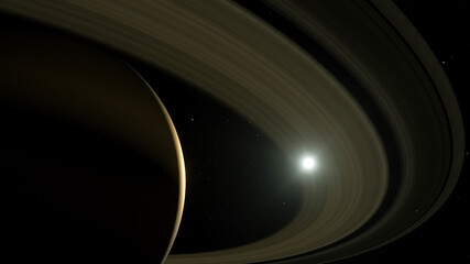 Sunlight through saturn ring