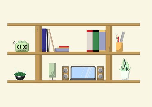 illustration of a bookshelf