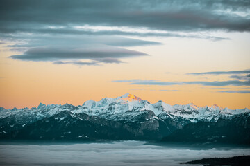 Mont Blanc au couché du soleil