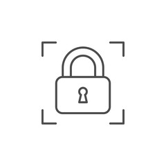 Padlock line icon and security concept