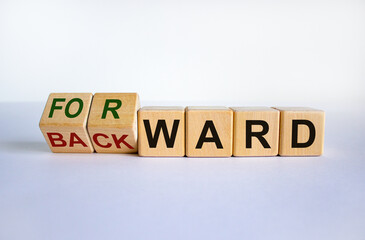 Forward or backward symbol. Turned cubes and changed the word 'backward' to 'forward' on wooden...