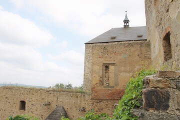 Fototapeta na wymiar A detail of ruins of Točník Castle in Czech Republic