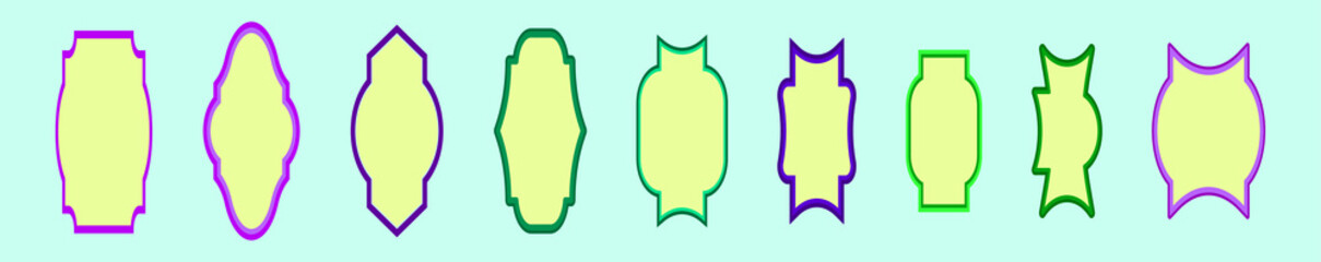 set of frames cartoon icon design template with various models. vector illustration isolated on blue background