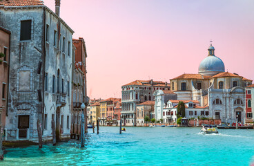 Naklejka premium Venice Italy, canal water architecture 