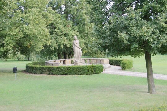 a statue in the garden of lidice memorial, czech republic