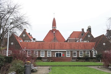 Fototapeta na wymiar Amsterdam School Architecture in Amsterdam Baarsjes District