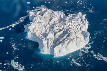 Greenland Ilulissat color glaciers sea ocean fjord from heaven