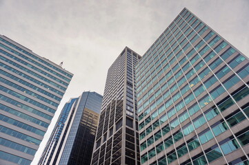 Fototapeta na wymiar Center City Glass Towers in Winter