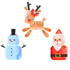 Christmas collection 3: reindeer snow man and santa