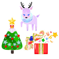Christmas collection 2: reindeer gift and tree
