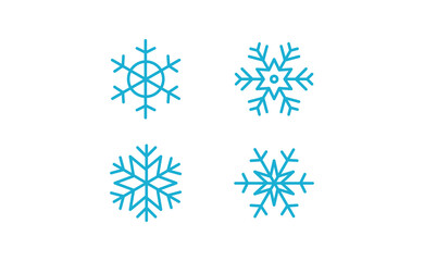 Snow flake linear vector icon collection. Snowflakes christmas decoration elements.
