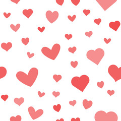 Hearts vector icon seamless pattern. Love texture background for valentine's day.