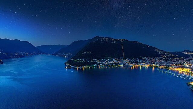 Lake Como at night