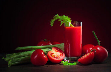 Tomato juice with celery sticks