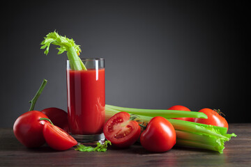 Tomato juice with celery sticks