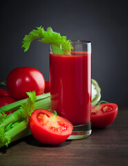 Tomato juice with celery sticks