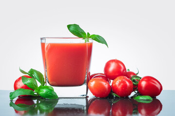 tomato juice with basil