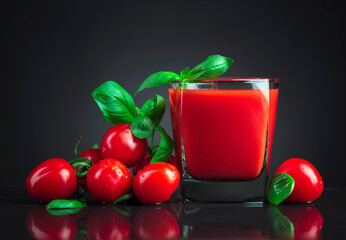 tomato juice with basil