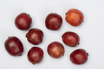 coffee cherry on white background