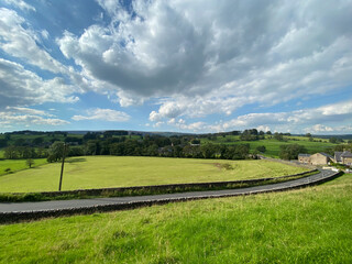 Country landscape, with the B6478 road, near the village of, Slaidburn, Clitheroe, UK