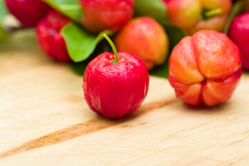 acerola cherries at garden