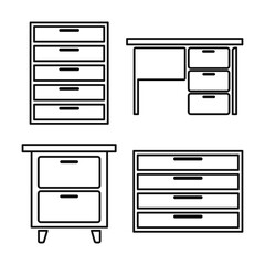 Furniture Line Icons, drawers and furniture. Flat line design, eps 10