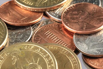 Close-up of coin change