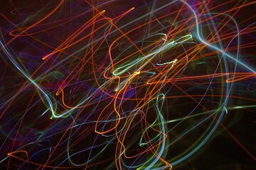 Colorful light trails