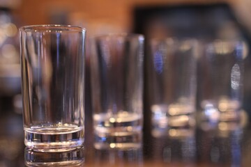 Close up image of empty glass.