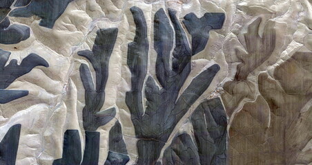 you have frozen my heart, United States, abstract photography of relief drawings in  fields in the...