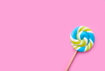 spiral candy on colored background, birthday, card
