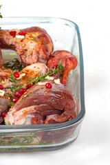 a grilled lamb meat with vegetables