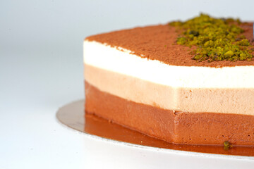 a very tasty cake on the white