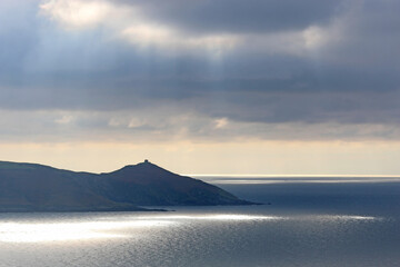 Storm Clouds and paraglider above Whitsand Bay, Cornwall