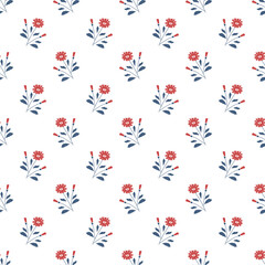 Seamless red flowers
