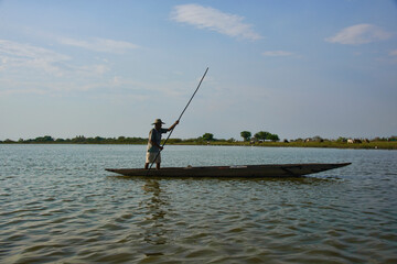 Fisherman on the Rio Magdalena, Santa Cruz de Mompox, Bolivar, Colombia