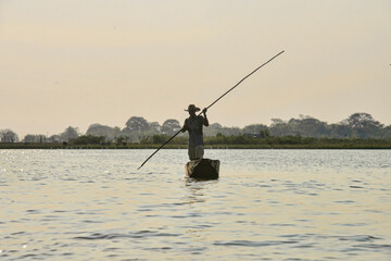 Fisherman on the Rio Magdalena, Santa Cruz de Mompox, Bolivar, Colombia