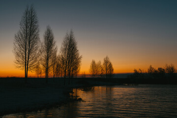 sunrise over the river