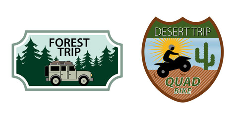 Autocollant, étiquette ou badge d’expéditions en 4x4 ou en quad.