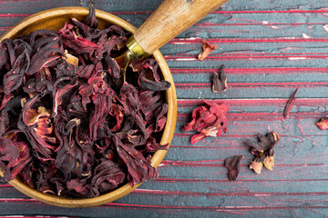 red hibiscus tea close up