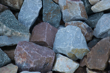 Natural stone. Colorful pebbles on the river
