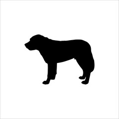 silhouette of St. Bernard. vector illustration